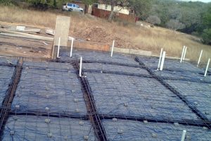 strengthened with rebar